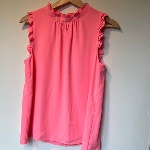 Bright pink Lilly Pulitzer ruffle top